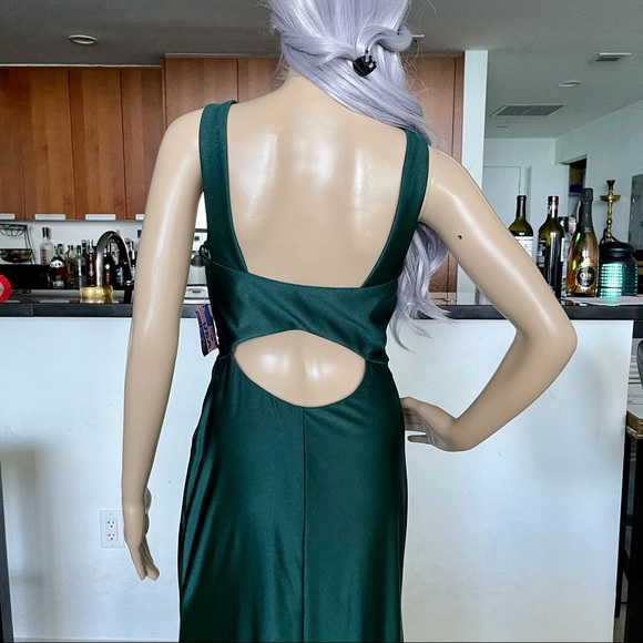 Morgan & Co Cut-out Back Satin Gown - Picture 9 of 15